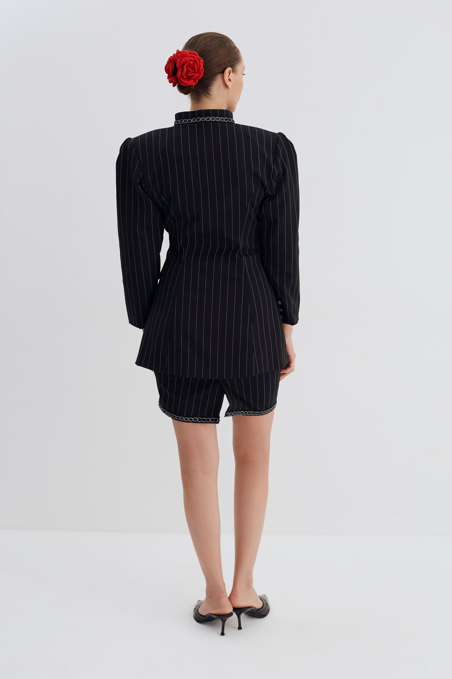Black Striped Blazer & Skirt