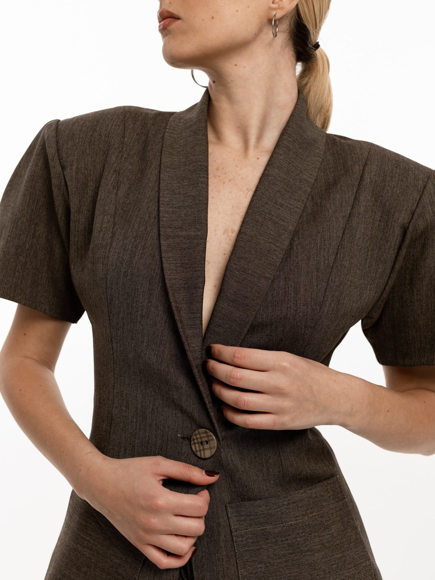 Brown Blazer & Shorts