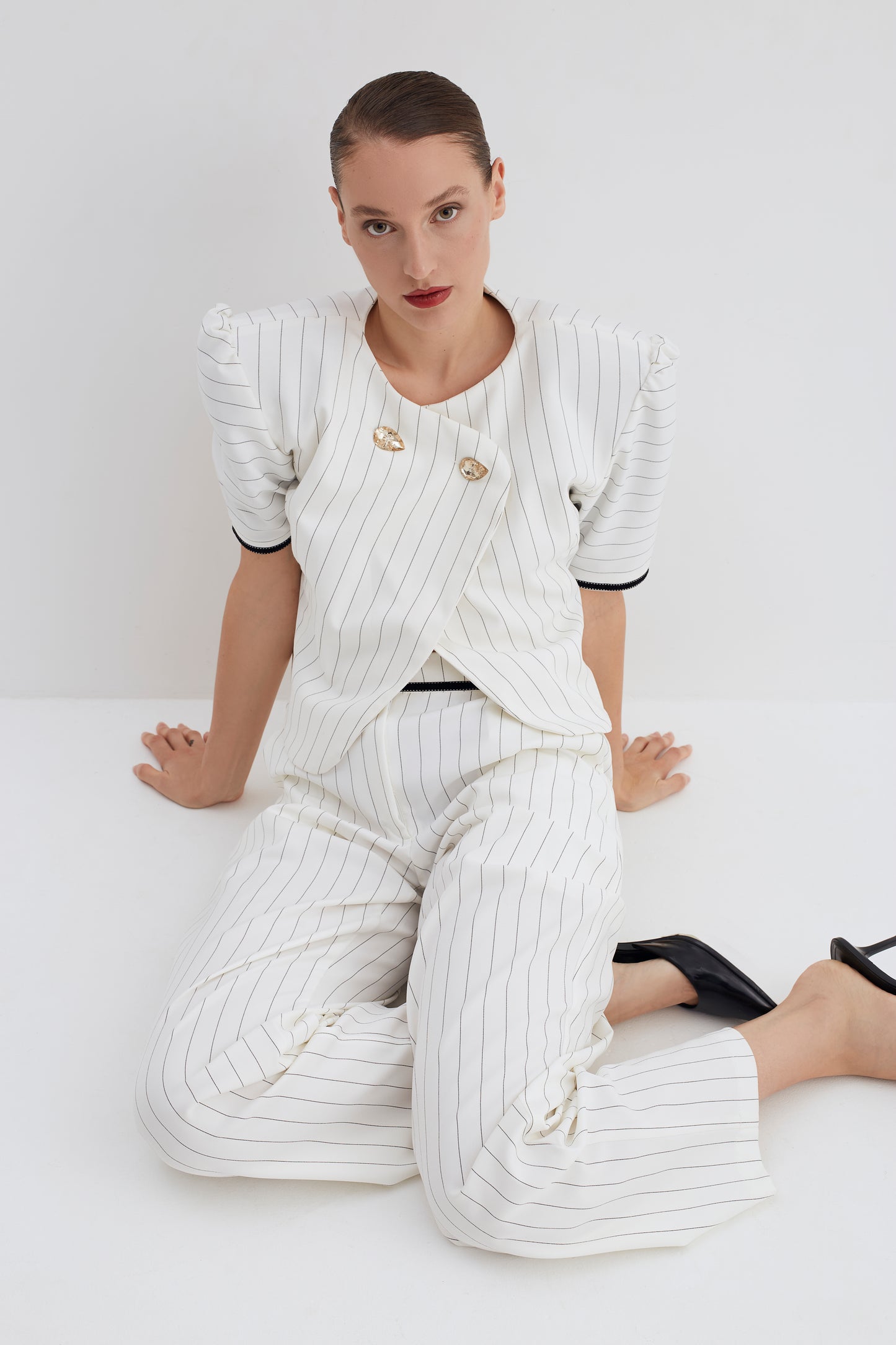 White Striped Pants